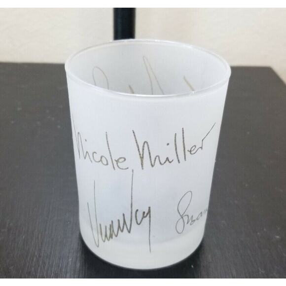 Frosted Glass Bar Ware Pamela Dennis Susan Lazar Vera Wang Nicole Miller Candle - Picture 2 of 9